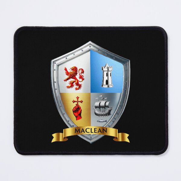 Item preview, Maclean Heraldic Shield with Name Banner Highland Valor designed and sold by Highlandkings.