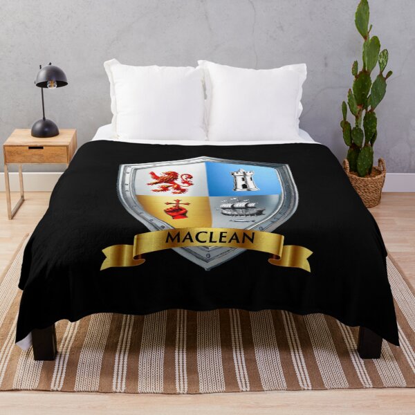 Item preview, Maclean Heraldic Shield with Name Banner Highland Valor designed and sold by Highlandkings.