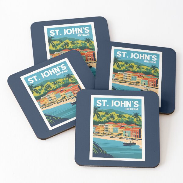 Artikelvorschau, Eine Vintage Reiseillustration von St. John´s - Antigua entworfen und verkauft von GoodOldVintage.