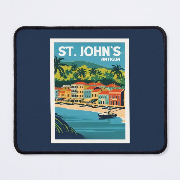 Item preview, A Vintage Travel Illustration of St. John´s - Antigua designed and sold by GoodOldVintage.