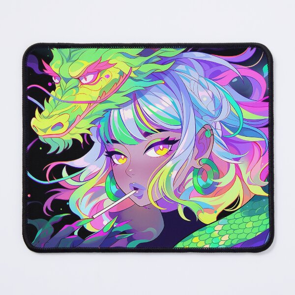 Item preview, Neon Dragon Queen with Electric Gaze designed and sold by bubblegoth.