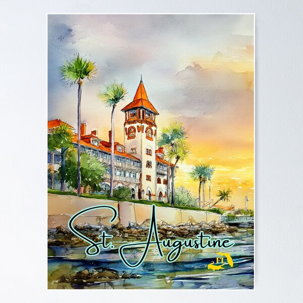 Item preview, St. Augustine Florida Historic Watercolor designed and sold by TuncGK.