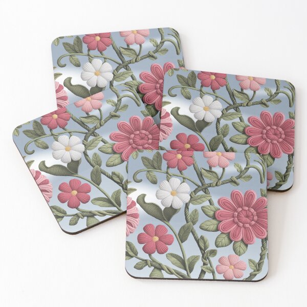 Item preview, Textile Flowers Print designed and sold by whitecat23.