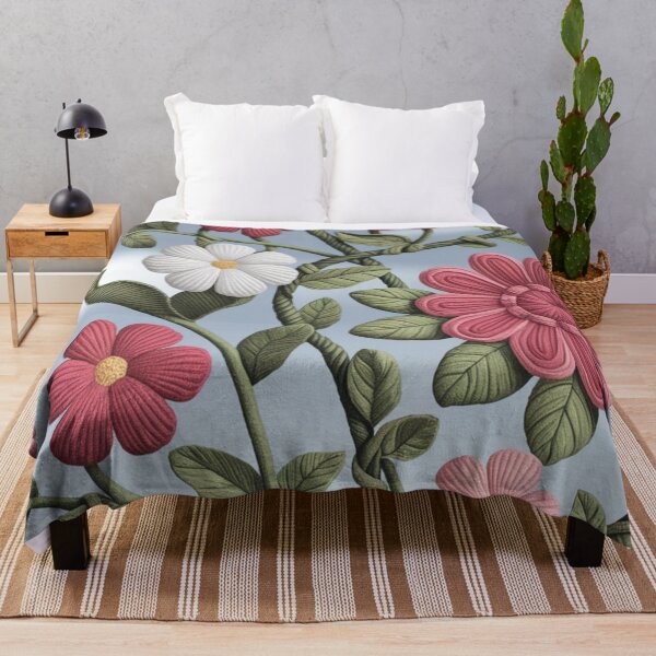 Item preview, Textile Flowers Print designed and sold by whitecat23.