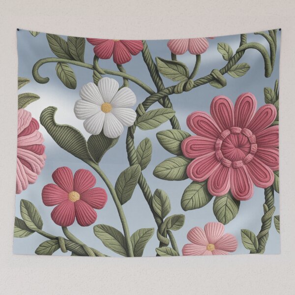 Item preview, Textile Flowers Print designed and sold by whitecat23.