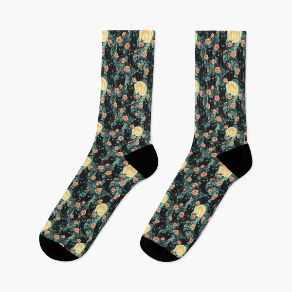 Item preview, Black Cat Bewitching Eyes & Flowers designed and sold by MidArtForge.