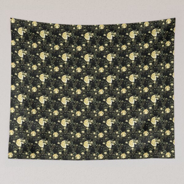 Item preview, Black Cat Bewitching Eyes & Flowers designed and sold by MidArtForge.