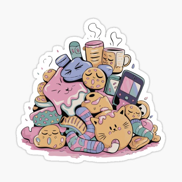 Item preview, Lazy Day Icons – Funny Pastel Doodle Chaos for Doing Absolutely Nothing designed and sold by designedbyNil.