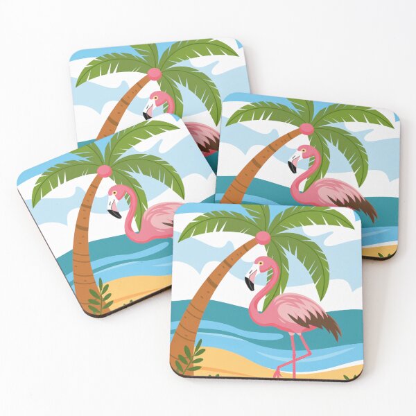 Item preview, Flamingo and Palm Tree designed and sold by whitecat23.