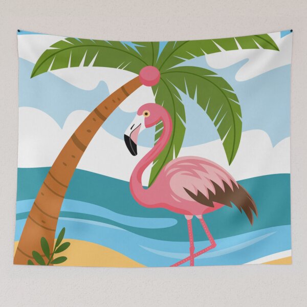 Item preview, Flamingo and Palm Tree designed and sold by whitecat23.