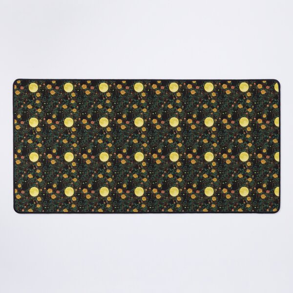 Item preview, Black Cat Bewitching Eyes & Flowers designed and sold by MidArtForge.