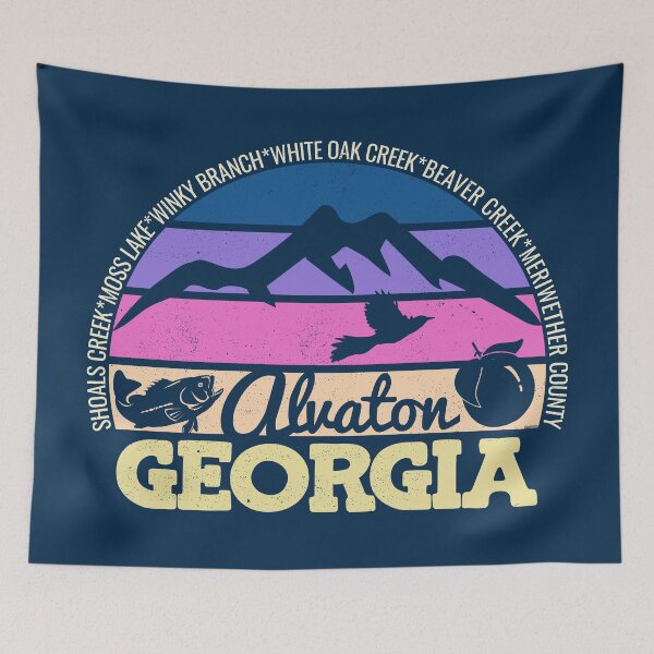 Item preview, Alvaton Georgia Sunset Retro Vintage Local Pride Logo designed and sold by CRHPOD20.