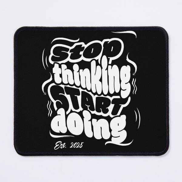 Item preview, Stop Thinking Start Doing Motivational Quote, Bold Inspirational Words, Hustle Grind Mindset designed and sold by Shabby Script Archive | Digital Designer .