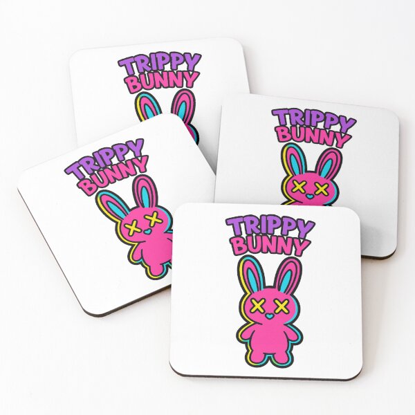 Item preview, Trippy Bunny – Neon Pink Psychedelic Toy – Funny Vaporwave Rabbit Art designed and sold by VIBE CRAFT STUDIO.