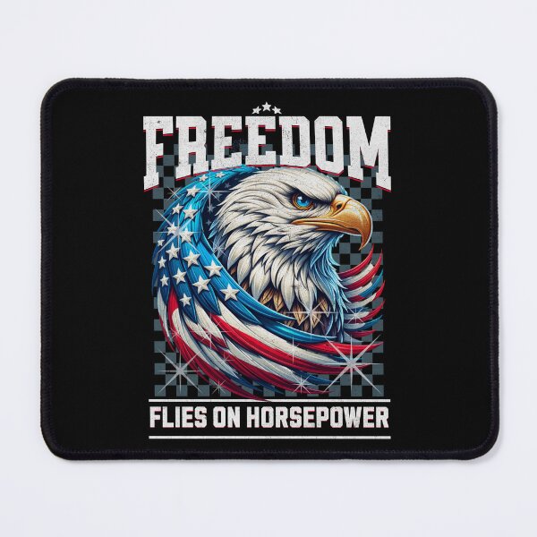 Item preview, Freedom Flies On Horsepower USA American Flag Patriotic Eagle Car Racing 4th Of July  designed and sold by CarantinedChaos.