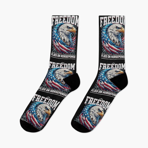 Item preview, Freedom Flies On Horsepower USA American Flag Patriotic Eagle Car Racing 4th Of July designed and sold by CarantinedChaos.