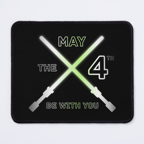 Item preview, May the 4th Be With You, Agender pride flag graphic, Lightsaber Rainbow colors and text graphic, May the Fourth, Space, designed and sold by PrideBeProud.