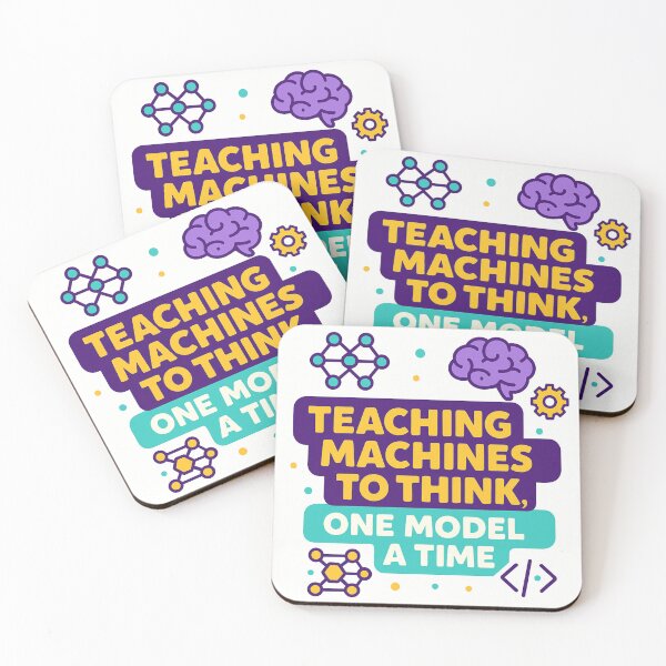 Item preview, Teaching Machines to Think, One Model at a Time – Funny Machine Learning Engineer Gift Design designed and sold by WorkBuddyGifts.