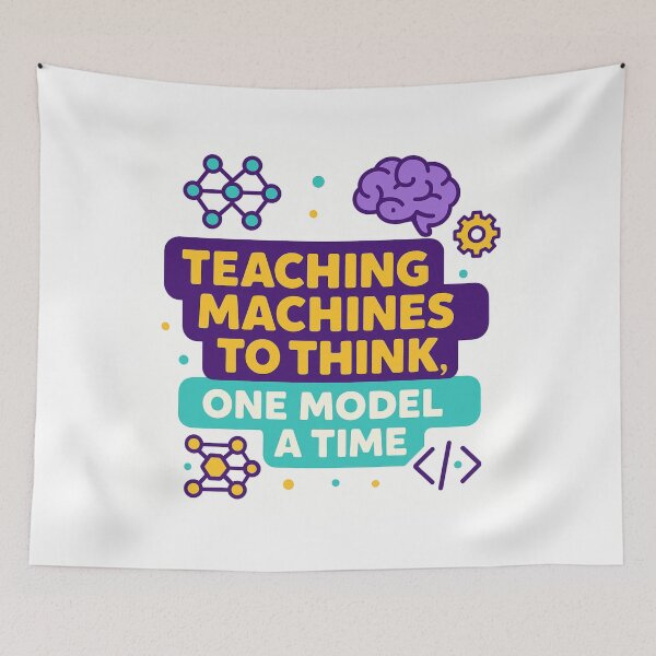 Item preview, Teaching Machines to Think, One Model at a Time – Funny Machine Learning Engineer Gift Design designed and sold by WorkBuddyGifts.