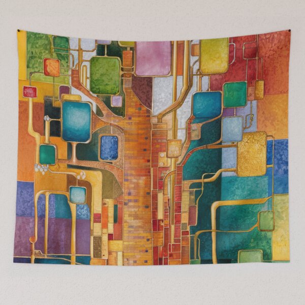 Item preview, Colourful Abstract Tree designed and sold by whitecat23.