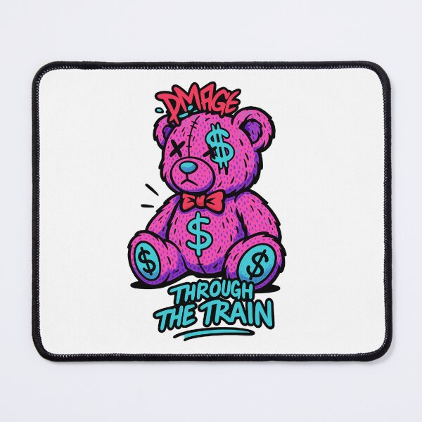 Item preview, Graffiti Money Bear – Sad Rich Plush Art – DMAGE Through the Train Design designed and sold by VIBE CRAFT STUDIO.