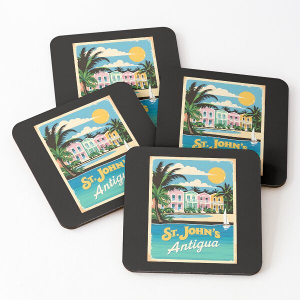 Artikelvorschau, Eine Vintage Reiseillustration von St. John´s - Antigua entworfen und verkauft von GoodOldVintage.