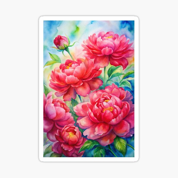 Item preview, Red peony designed and sold by Nalin2445.