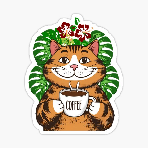 Item preview, Coffee, Cats & Hibiscus  designed and sold by MoonaOz.