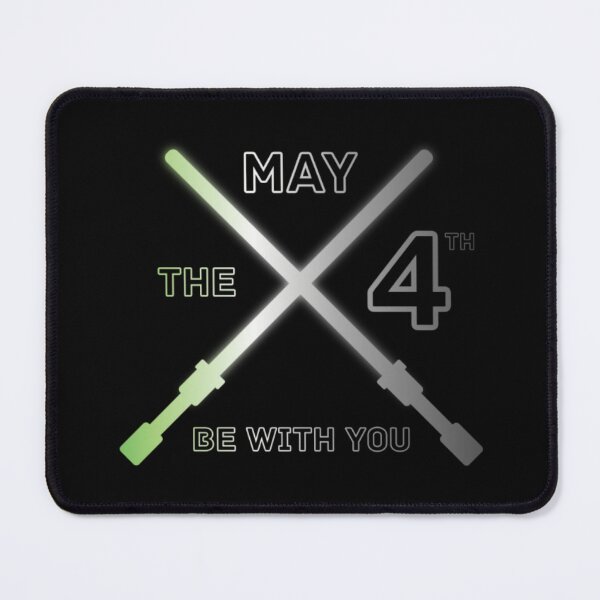 Item preview, May the 4th Be With You, Aromantic pride flag graphic, Lightsaber Rainbow colors and text graphic, May the Fourth, Space, designed and sold by PrideBeProud.