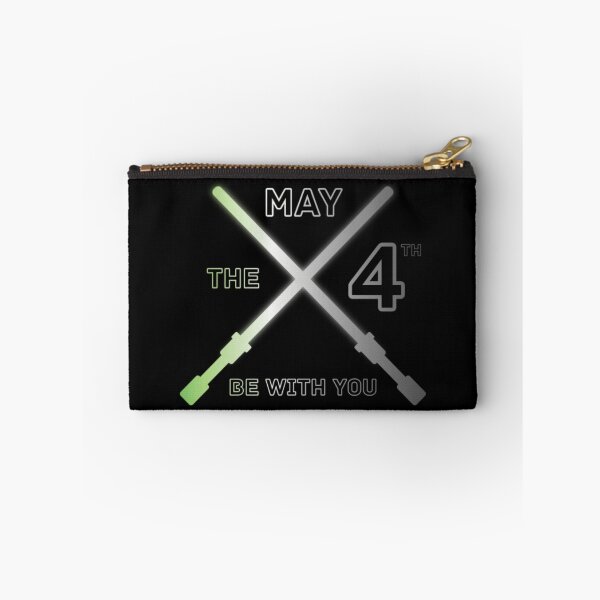 Item preview, May the 4th Be With You, Aromantic pride flag graphic, Lightsaber Rainbow colors and text graphic, May the Fourth, Space,  designed and sold by PrideBeProud.