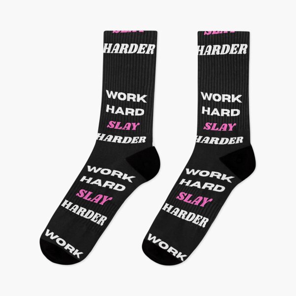 Item preview, Work Hard, Slay Harder (pink) designed and sold by Pawblematic .