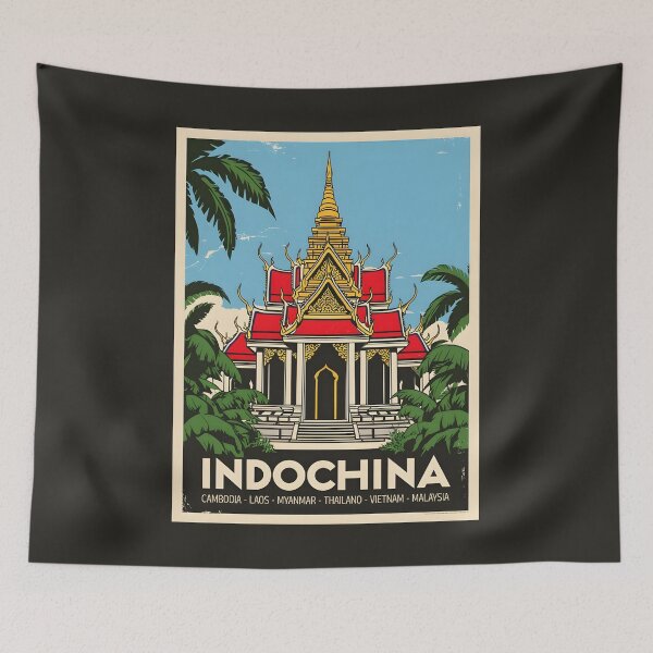 Item preview, A Vintage Travel Illustration of Indochina designed and sold by GoodOldVintage.