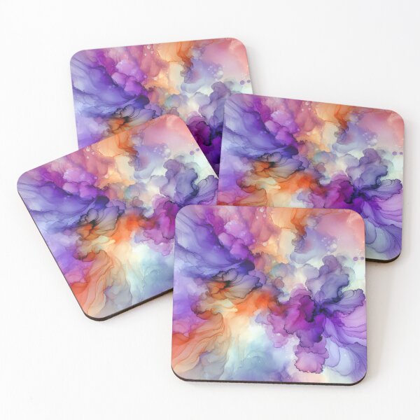Item preview, Orange and Purple Alcohol Ink Abstract designed and sold by Maria Dryfhout.