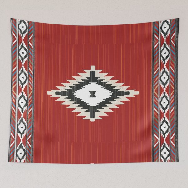 Item preview, Red geometric pattern designed and sold by Miza Drops.