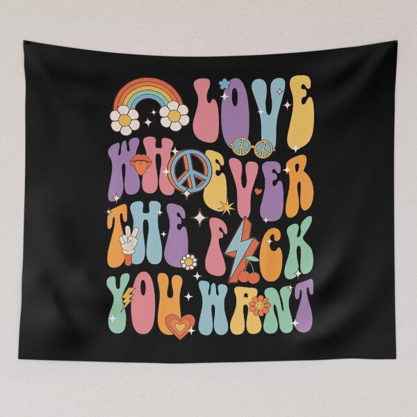 Item preview, Love Whoever The F You Want LGBTQ Rainbow Pride Cute Retro designed and sold by SpeedyPrints.