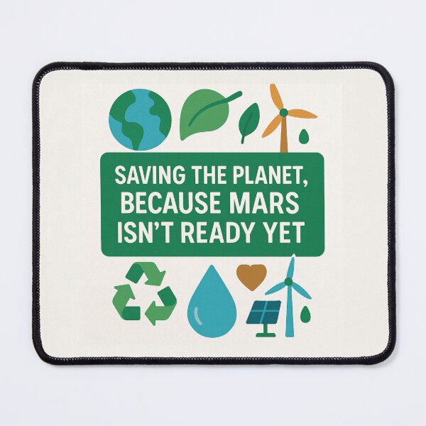 Item preview, Saving the Planet, Because Mars Isn’t Ready Yet – Funny Environmental Engineer Gift Design designed and sold by WorkBuddyGifts.