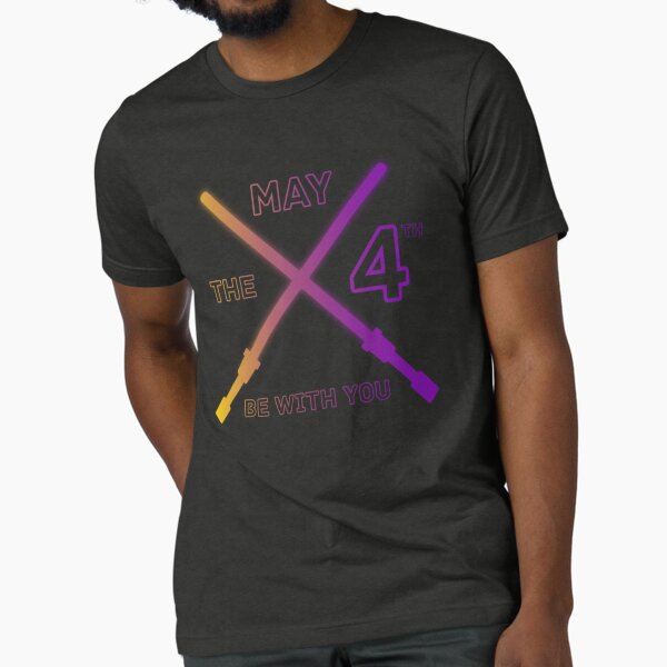 Item preview, May the 4th Be With You, Intersex pride flag graphic, Lightsaber Rainbow colors and text graphic, May the Fourth, Space,  designed and sold by PrideBeProud.