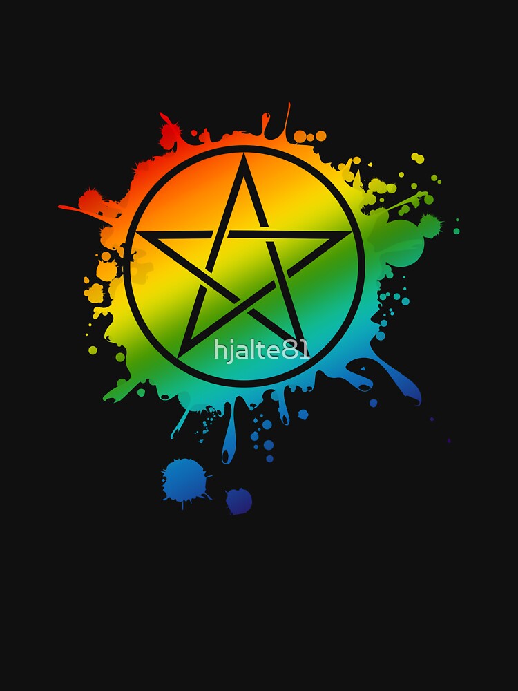 Thumbnail 7 of 7, Classic T-Shirt, Rainbow Pentacle designed and sold by hjalte81.