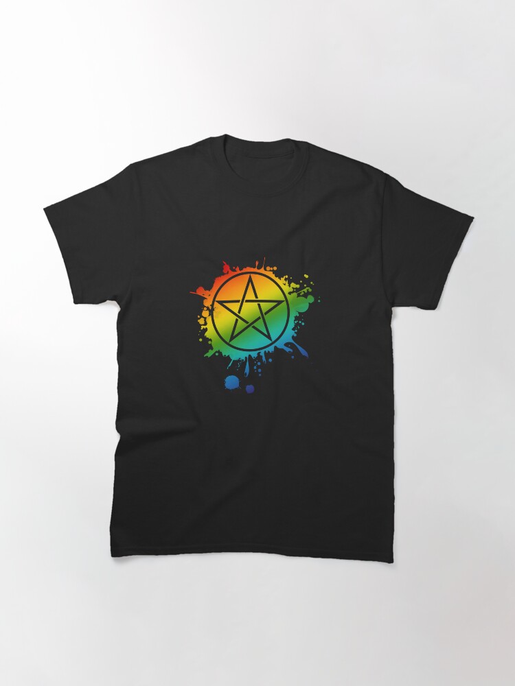 Thumbnail 3 of 7, Classic T-Shirt, Rainbow Pentacle designed and sold by hjalte81.
