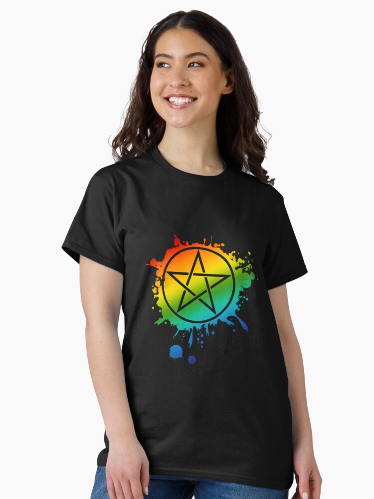 Thumbnail 1 of 7, Classic T-Shirt, Rainbow Pentacle designed and sold by hjalte81.