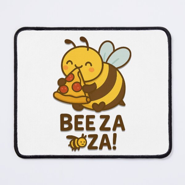 Item preview, Beeza Za – Cute Bee Eating Pizza Funny Pun Illustration designed and sold by 32BlackRoses.
