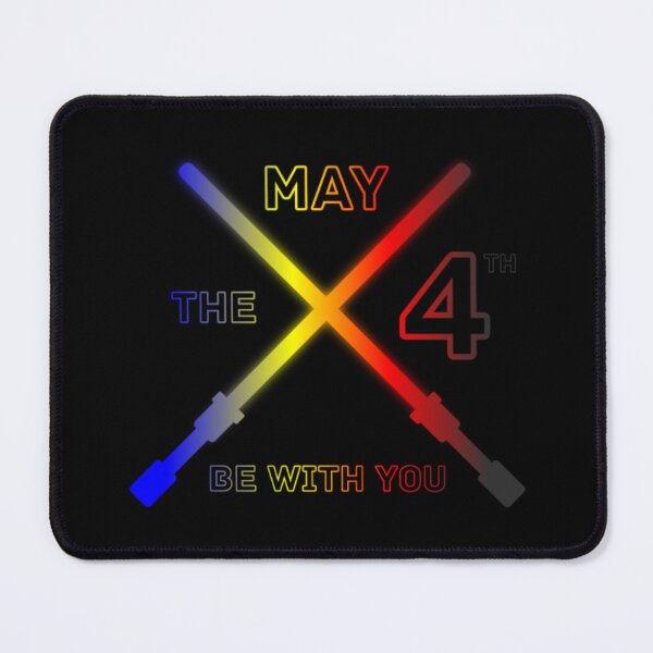 Item preview, May the 4th Be With You, Polyamory pride flag graphic, Lightsaber Rainbow colors and text graphic, May the Fourth, Space,  designed and sold by PrideBeProud.
