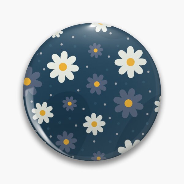 Item preview, Simple Cute Daisy Flowers Floral Wallpaper With Dark Navy Color designed and sold by Dyarwan.