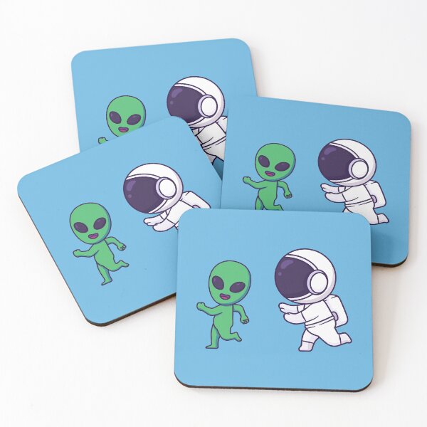 Item preview, Cute cartoon of astronaut chasing an alien. designed and sold by alvariski.