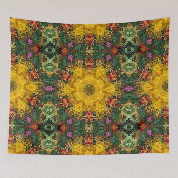 Item preview, Hex Mandala Yellow Green and Orange designed and sold by WormholeOrbital.