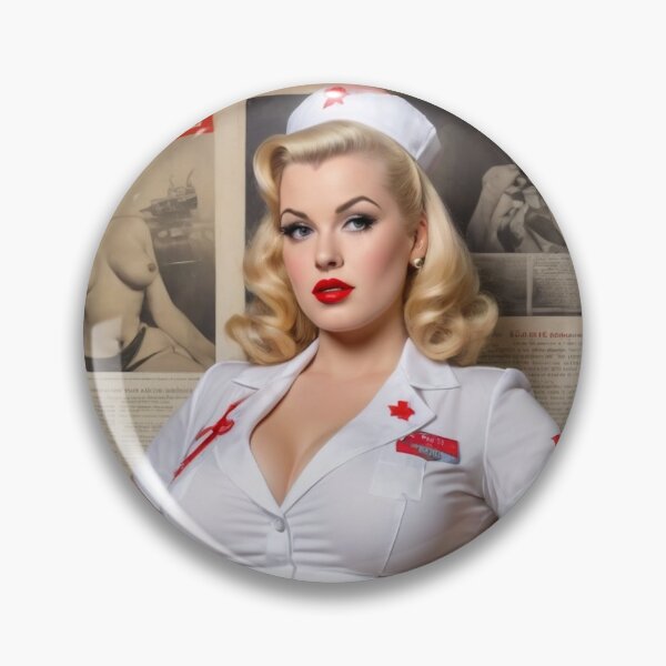 Item preview, Vintage Busty Blonde Pin Up Nurse designed and sold by MissSaylor.