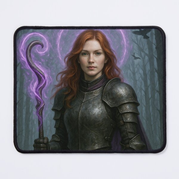 Item preview, Mystic Redhead Warrior Witch — Enchanted Sword & Cursed Forest designed and sold by DibujandoPorfa.
