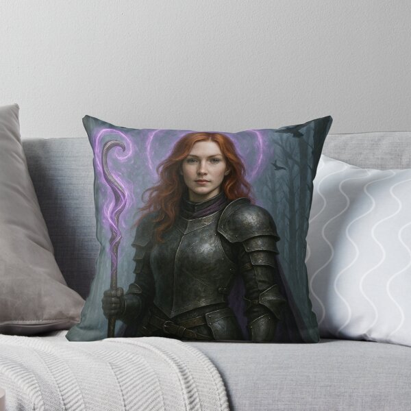 Item preview, Mystic Redhead Warrior Witch — Enchanted Sword & Cursed Forest designed and sold by DibujandoPorfa.