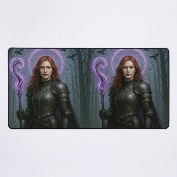 Item preview, Mystic Redhead Warrior Witch — Enchanted Sword & Cursed Forest designed and sold by DibujandoPorfa.