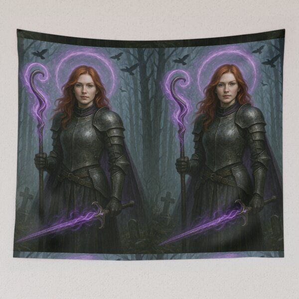 Item preview, Mystic Redhead Warrior Witch — Enchanted Sword & Cursed Forest designed and sold by DibujandoPorfa.